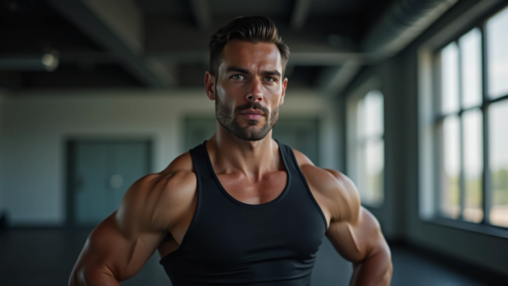 Pessoa em ambiente de treino, demonstrando disciplina e determinação, rosto focado